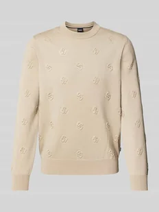 Sweter z dzianiny z okrągłym dekoltem model ‘Bahelo’ - Swetry męskie - miniaturka - grafika 1