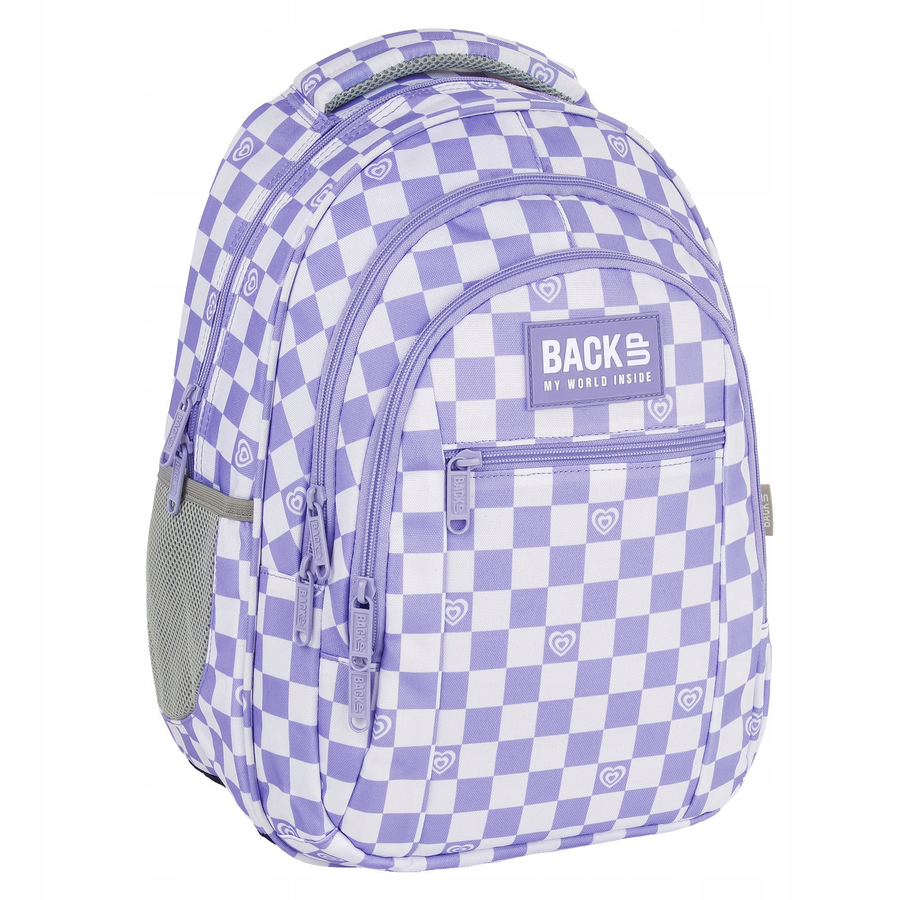 Plecak Trzykomorowy Fioletowa Szachownica Backup O26 Derform