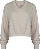 Bluzy damskie - REEBOK - BLUZA DAMSKA CL RBK ND FT CREW HS4737 bluza krótki fason kremowa - miniaturka - grafika 1