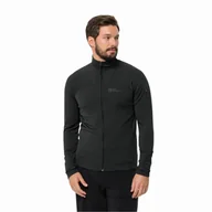 Bluzy męskie - Męska bluza polarowa Jack Wolfskin PRELIGHT FZ M black - XXL - miniaturka - grafika 1