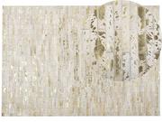 Dywany - Beliani Dywan patchworkowy skórzany 160 x 230 cm złoto-beżowy TOKUL - miniaturka - grafika 1