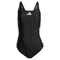 Stroje kąpielowe - adidas Damski strój kąpielowy z 3 paskami C-Back 26, czarny/biały, 128 - miniaturka - grafika 1