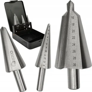 Geko Wiertło Zestaw wierteł bezstopniowych 3szt. 3-30mm metal skrzynka 50 - Wiertła - miniaturka - grafika 1