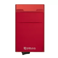 Portfele - Koruma, Aluminiowy portfel na karty, Ochrona RFID (Czerwony) - miniaturka - grafika 1