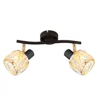 Lampy sufitowe - Sufitowa lampa glamour Dubai 92-30177 Candellux crystals bursztynowa czarna złota - miniaturka - grafika 1