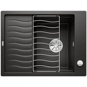 Zlewozmywaki - Blanco Zlew ELON 45S Czarny odwracalny korek auto. InFino kratka ociekowa 525879 - miniaturka - grafika 1