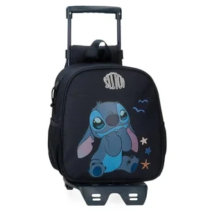Joumma Disney Stitch Excited Plecak przedszkolny z wózkiem, czarny 23x25x10 cm Poliester 5,25 l, Czarny (Black), Talla única, Plecak przedszkolny z wózkiem - Plecaki szkolne i tornistry - miniaturka - grafika 1