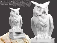 Figurki dekoracyjne - Sowa na książce alabaster grecki - miniaturka - grafika 1