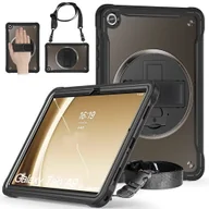Etui do tabletów - D-Pro 360 Shock V2 Strap Case etui pancerne z uchwytem na rękę i paskiem na ramię do Samsung Tab A9 8.7” (X110/X115) (Czarny) - miniaturka - grafika 1