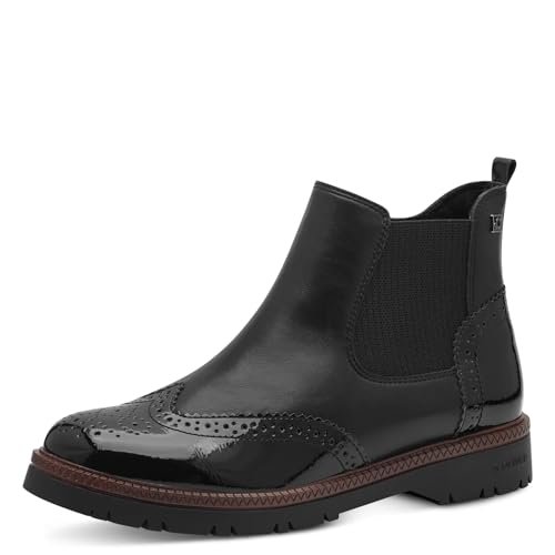 s.Oliver Damskie sztyblety Lace Boot Flat 5-25424-43, czarne, rozmiar 39 EU, czarny, 39 EU