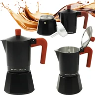 Zaparzacze i kawiarki - Kawiarka zaparzacz do kawy 6 filiżanek 300ml ALUMINIOWA DZBANEK CZARNY - miniaturka - grafika 1