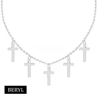 Biżuteria religijna - Naszyjnik CHOKER srebro 925 krzyże - miniaturka - grafika 1