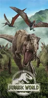 Okrycia kąpielowe dla dzieci - Ręcznik kąpielowy Jurassic world Forest, 70 x 140 cm - miniaturka - grafika 1
