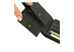 Portfel Męski Skórzany EL FORREST Mały Skóra Bydlęca Poziomy Z Zapinką Jedno Skrzydełko 851 19 RFID CZARNY 11 x 8 x 2 [cm] - Portfele - miniaturka - grafika 8