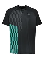 Koszulki sportowe damskie - Mizuno Koszulka funkcyjna "Shadow" w kolorze czarno-zielonym - miniaturka - grafika 1