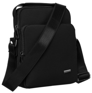 Torba męska listonoszka Rovicky Cordura czarna 26x21x7