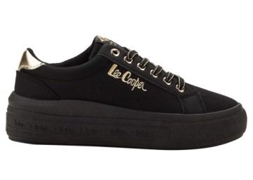 Lee Cooper Tenisówki LCW-26-44-4476L 37 Czarne ze złotymi akcentami