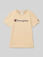 Koszulki dla chłopców - T-shirt z nadrukiem z logo - miniaturka - grafika 1