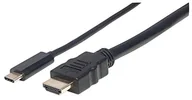 Kable komputerowe i do monitorów - Manhattan Kabel monitorowy adapter USB-C na HDMI 4K M/M czarny 2m (151764) - miniaturka - grafika 1
