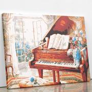 Relaks przy fortepianie - Malowanie po numerach 50x40 cm