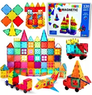 Klocki - Klocki Magnetyczne Duże Panele Konstrukcyjne 3D Edukacyjne Grube Silne Magnesy 120szt - miniaturka - grafika 1