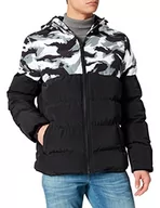 Kurtki męskie - Cayler & Sons Męska kurtka Statement Brushcamo Yoke Puffer Jacket, Black/Grey, XL - miniaturka - grafika 1