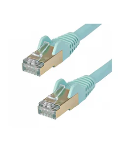Startech.COM 7.5 M CAT6A CABLE - AQUA - RJ45 ETHERNET CABLE - SNAGLESS - CAT6A STP CORD - COPPER WIRE - 10GB - PATCH CABLE - 7.5 M - AQUA 6ASPAT750C 6ASPAT750CMAQ - Kable miedziane - miniaturka - grafika 1