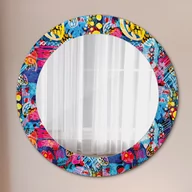 Lustra - Lustro dekoracyjne okrągłe Kolorowe bazgroły - miniaturka - grafika 1