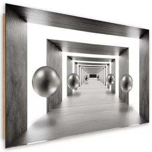 Obraz Deco Panel, Tunel srebrne kule 3D (Rozmiar 100x70) - Obrazy i zdjęcia na płótnie - miniaturka - grafika 1