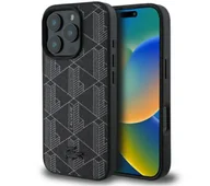 Etui i futerały do telefonów - Lacoste Blend Monogram MagSafe do iPhone 16 Pro Czarny - miniaturka - grafika 1
