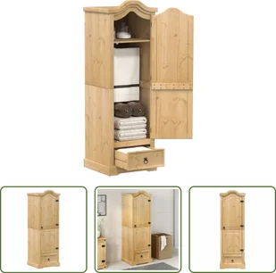 The Living Store Szafa Corona 55x52x170 cm lite drewno sosnowe - Szafy - miniaturka - grafika 1
