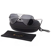 Okulary przeciwsłoneczne - Grafitowe okulary przeciwsłoneczne pilotki z polaryzacją PRM-007A - miniaturka - grafika 1