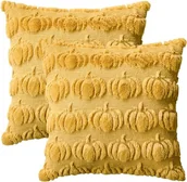 Pościel dla dzieci - Zestaw 2 poszewek na poduszki 45x45 cm – żółte dynie, pluszowe, dekoracyjne - miniaturka - grafika 1