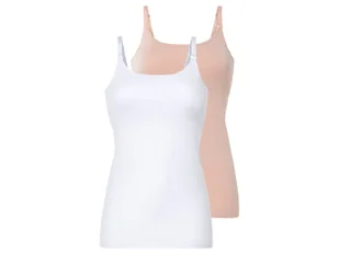 esmara® Top do karmienia piersią, z bawełną organiczną, 2 sztuki (XL (48-50), różowy/biały) - Bluzki ciążowe - miniaturka - grafika 1