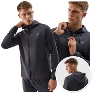 BLUZA z KAPTUREM męska 4F ROZPINANA sportowa treningowa TERMOAKTYWNA XXL - Bluzy męskie - miniaturka - grafika 1