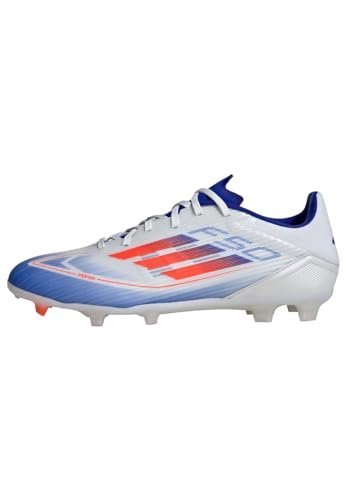 adidas Buty piłkarskie unisex F50 League Firm Ground Shoes, Ftwr biały słoneczny czerwony jasny niebieski, 48 EU