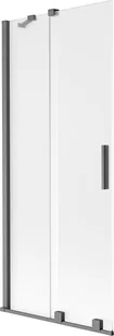 Mexen Velar parawan nawannowy 2-skrzydłowy rozsuwany 85 x 150 cm, szron, gun gray szczotkowany - 896-085-000-31-66 - Parawany nawannowe - miniaturka - grafika 1