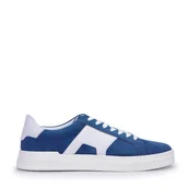 Półbuty męskie - Męskie sneakersy z kontrastową podeszwą granatowe - miniaturka - grafika 1