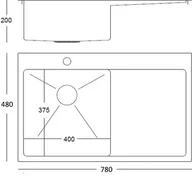 Zlewozmywaki - Zlew QUADRON RUSSEL 111 GRAPHIE METAL (gun metal) (HB7912PVDBST1) - miniaturka - grafika 1