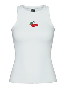 Pieces Top "May" w kolorze białym - Koszulki i topy damskie - miniaturka - grafika 1