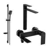 Baterie umywalkowe - Mexen Zero DS62 zestaw wannowy, czarny - miniaturka - grafika 1