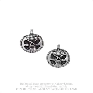 kolczyki PUMPKIN SKULL STUDS para - Kolczyki - miniaturka - grafika 1