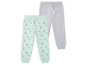 Spodnie i spodenki dla dziewczynek - lupilu® Spodnie dresowe dziewczęce, 2 pary (110/116, Turkusowy/szary) - miniaturka - grafika 1