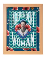 Zabawki kreatywne - Oprawiony Obraz 30X40 Cm Frida Kahlo Niezależna Kobieta - miniaturka - grafika 1