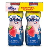 Kefiry, jogurty, maślanki - Danone Gratka Jogurt do picia o smaku truskawkowym 4 x 155 g - miniaturka - grafika 1