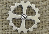 Półfabrykaty do biżuterii - [312228] Element ozdobny steampunk tryb kolor srebrny 14mm 4szt - miniaturka - grafika 1