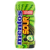 Gumy do żucia, lizaki, dropsy - Mentos Sour Green Apple Guma do żucia bez cukru 30 g (15 sztuk) - miniaturka - grafika 1