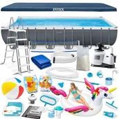 Baseny ogrodowe - Basen ogrodowy stelażowy, 22w1, Intex, 732x366x132 cm - miniaturka - grafika 1