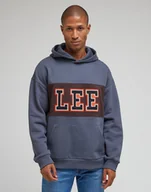 Bluzy męskie - LEE SEASONAL HOODIE MĘSKA BLUZA Z KAPTUREM NIEROZPINANA DUSTY NAVY LM07RHA72 - Lee - miniaturka - grafika 1