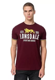 Lonsdale Blagh t-shirt męski, Oxblood/Yellow/White, XXL, 117452 - Koszulki męskie - miniaturka - grafika 1